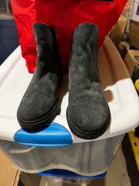 Women’s grey Suede Chelsea Boots - Classic Slip-On Style